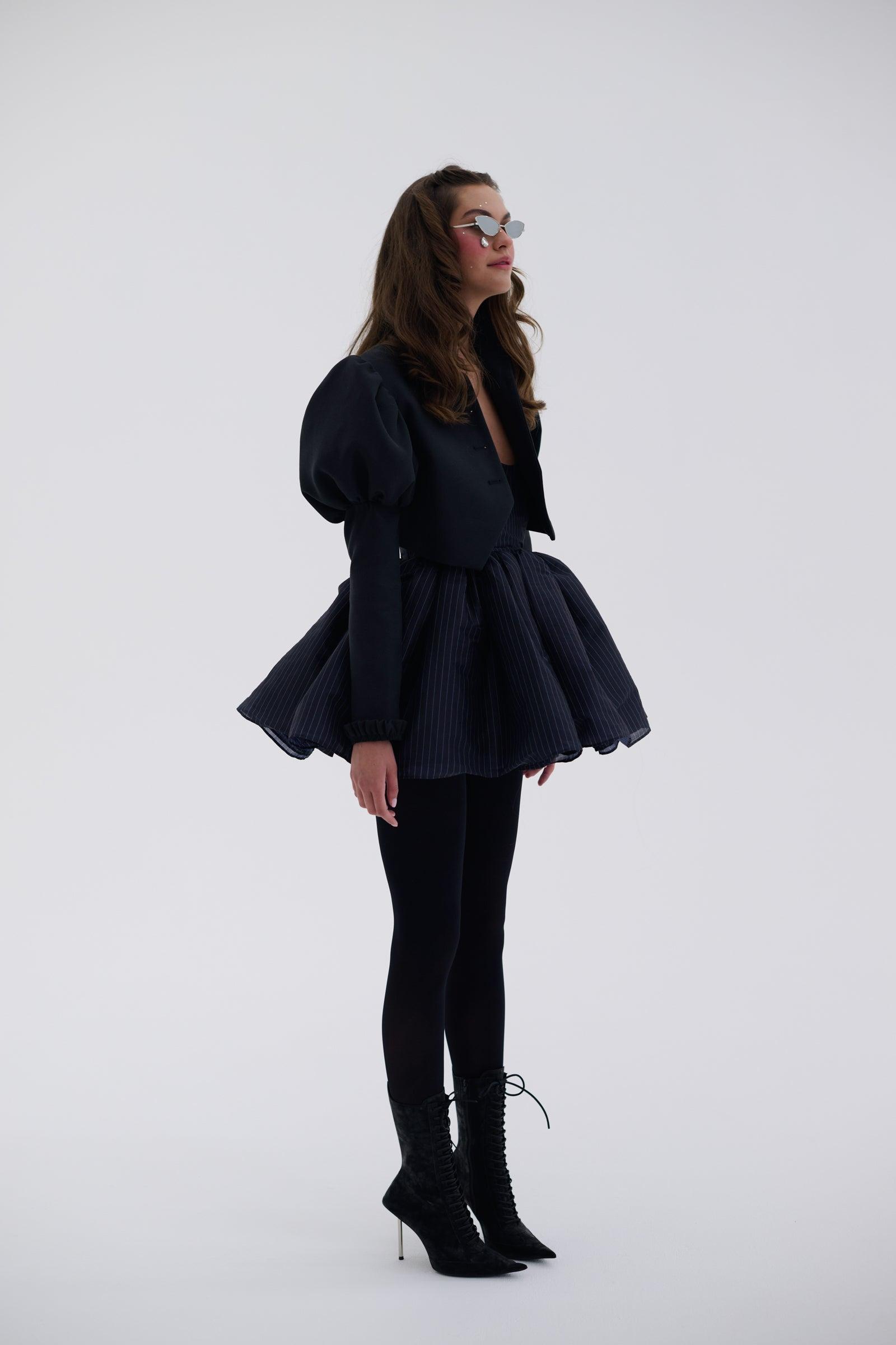 The Pinstripe Veuve Dress Product Image