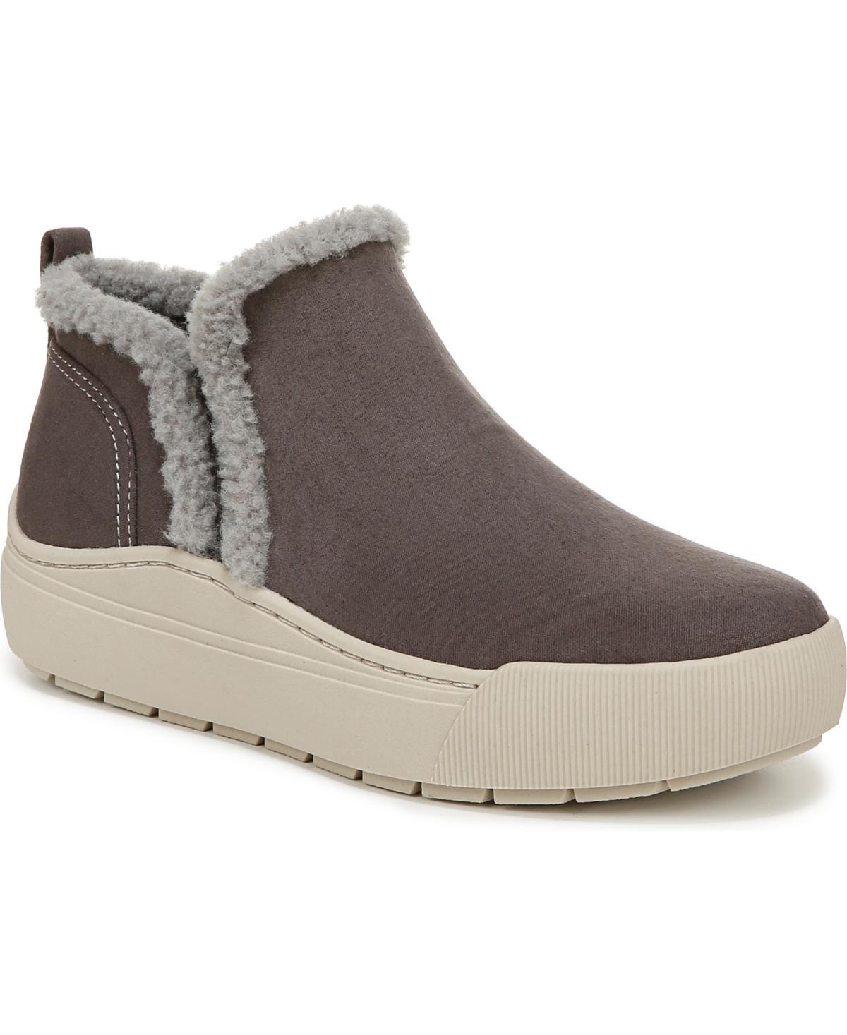 Dr. Scholls Time Off Yo Womens Cozy Ankle Boots Gray Grey Product Image
