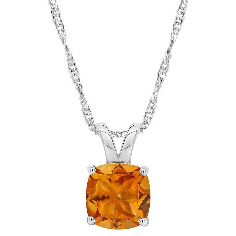 Alyson Layne 14k Gold Cushion Citrine Pendant Necklace, Womens Product Image