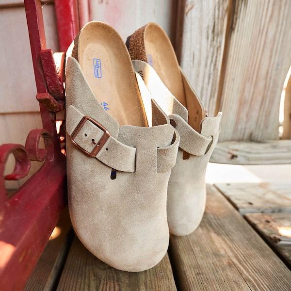 Birkenstock Mens Boston Suede Slide-On Soft Footbed Clogs Product Image