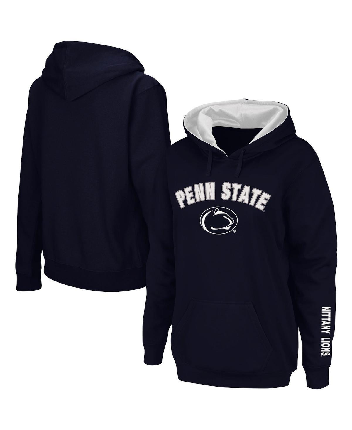 Women's Navy Penn State Nittany Lions Arch & Logo 1 Pullover Hoodie, Size: XL, Blue Product Image