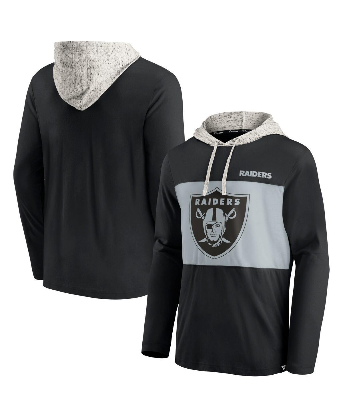 Men's Fanatics Branded Black Las Vegas Raiders Long Sleeve Hoodie T-Shirt, Size: Medium, Lvr Black Product Image