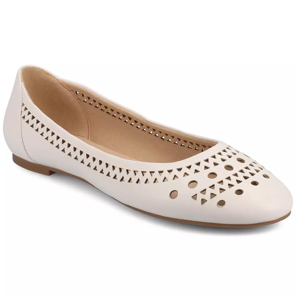 Journee Kamrah Women's Cut Out Round Toe Dress Flats, Size: 10, Ivory Product Image
