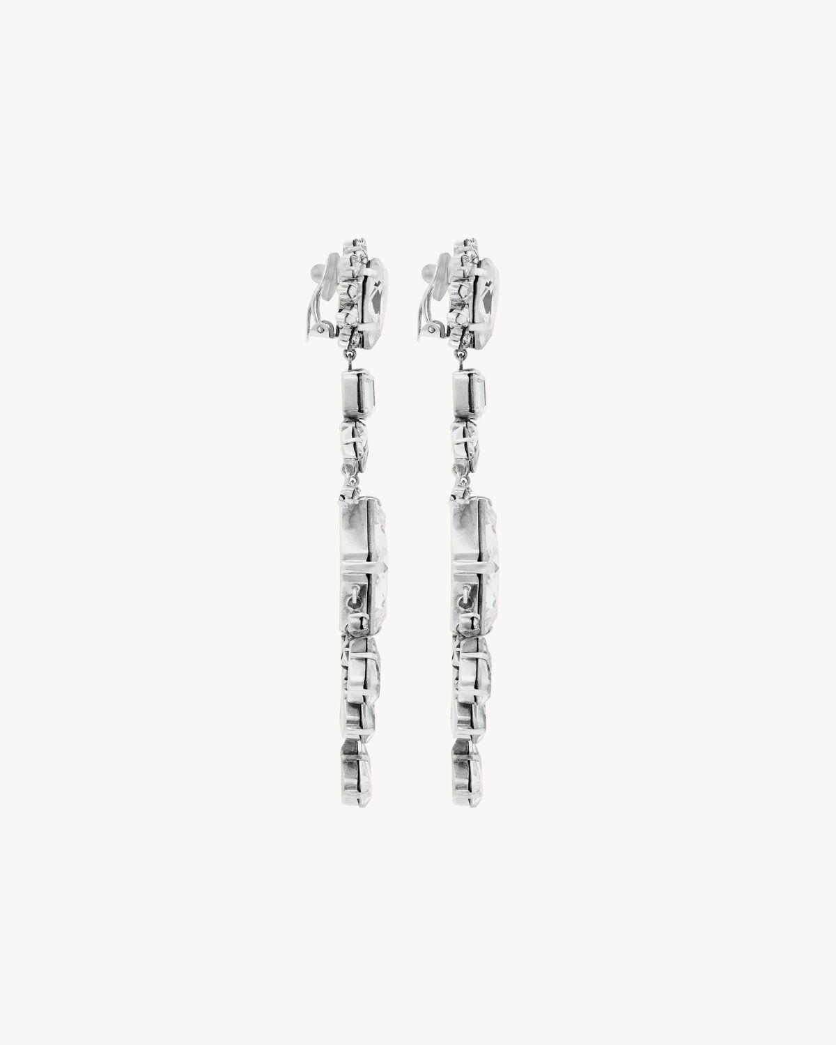 crystal drop earrings in metal Product Image