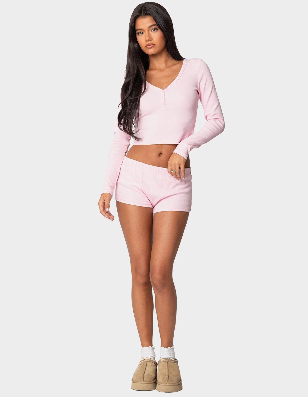 EDIKTED Rebekah Ribbed Shorts Product Image