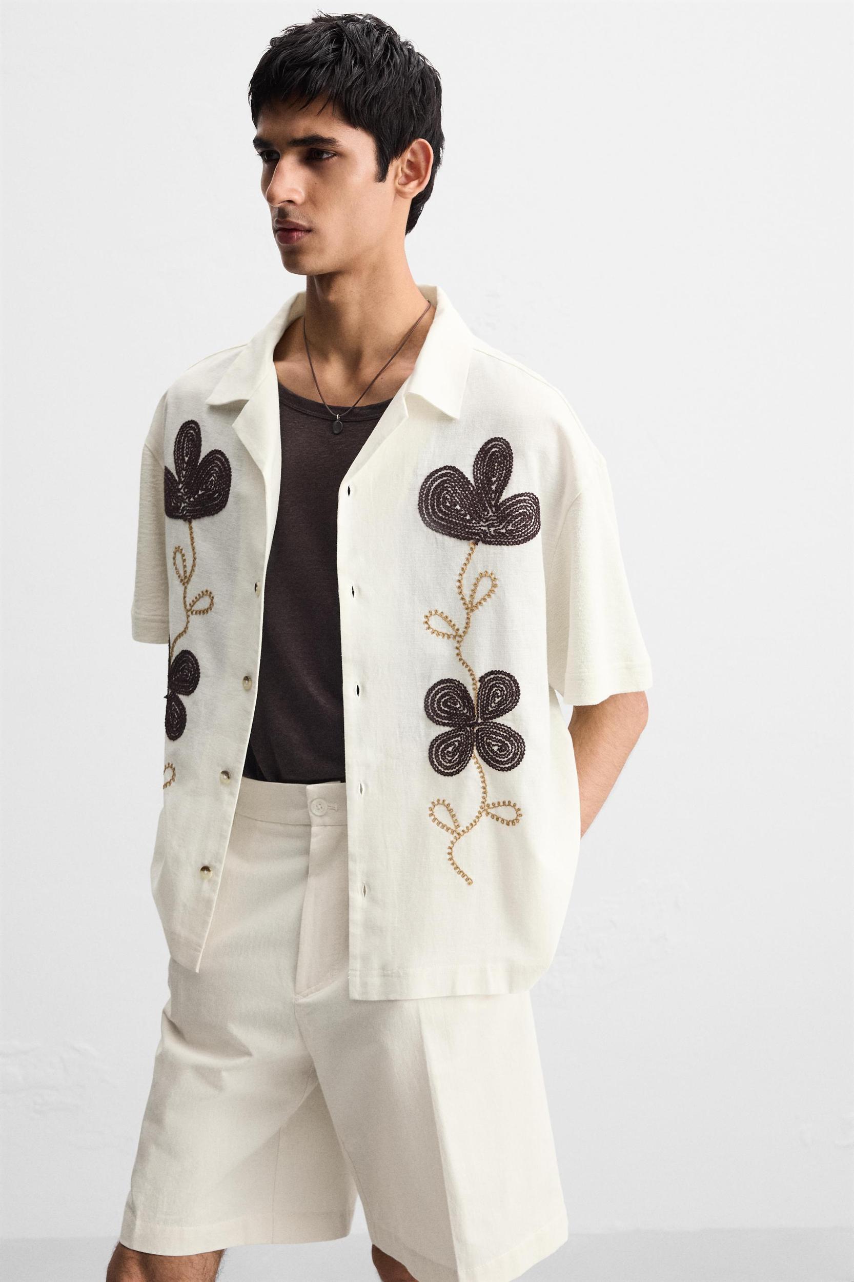 FLORAL EMBROIDERY SHIRT Product Image