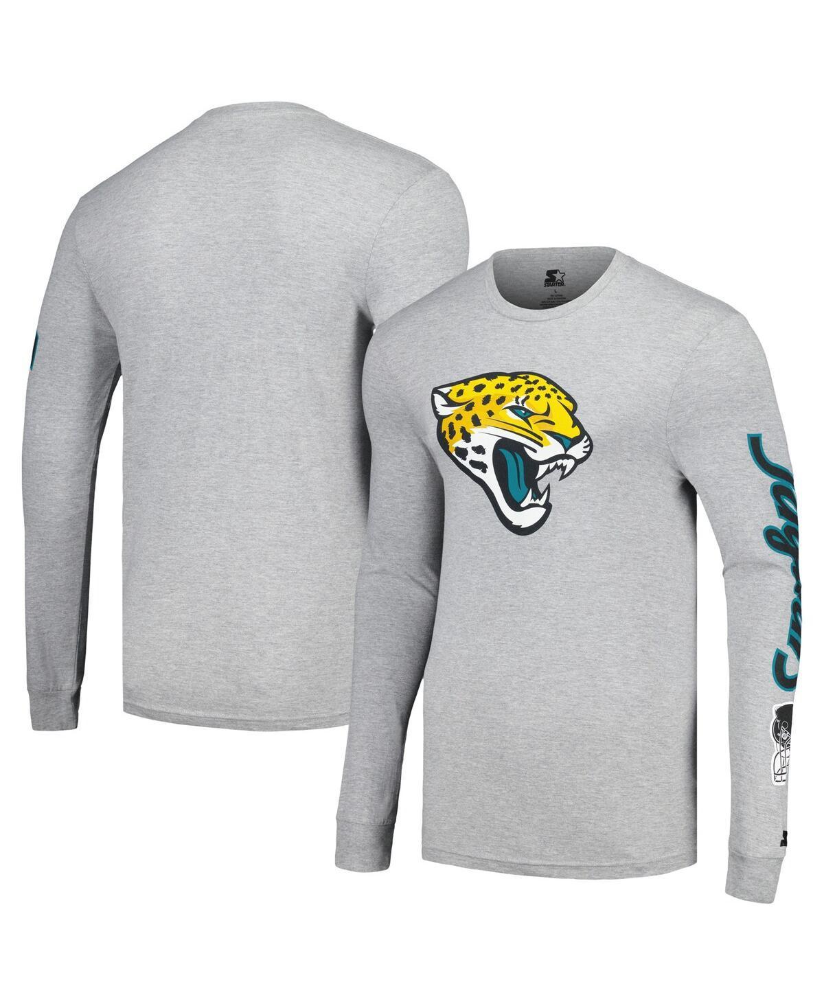 Men's Starter Heather Gray Jacksonville Jaguars Halftime Long Sleeve T-Shirt, Size: 2XL, Grey Product Image
