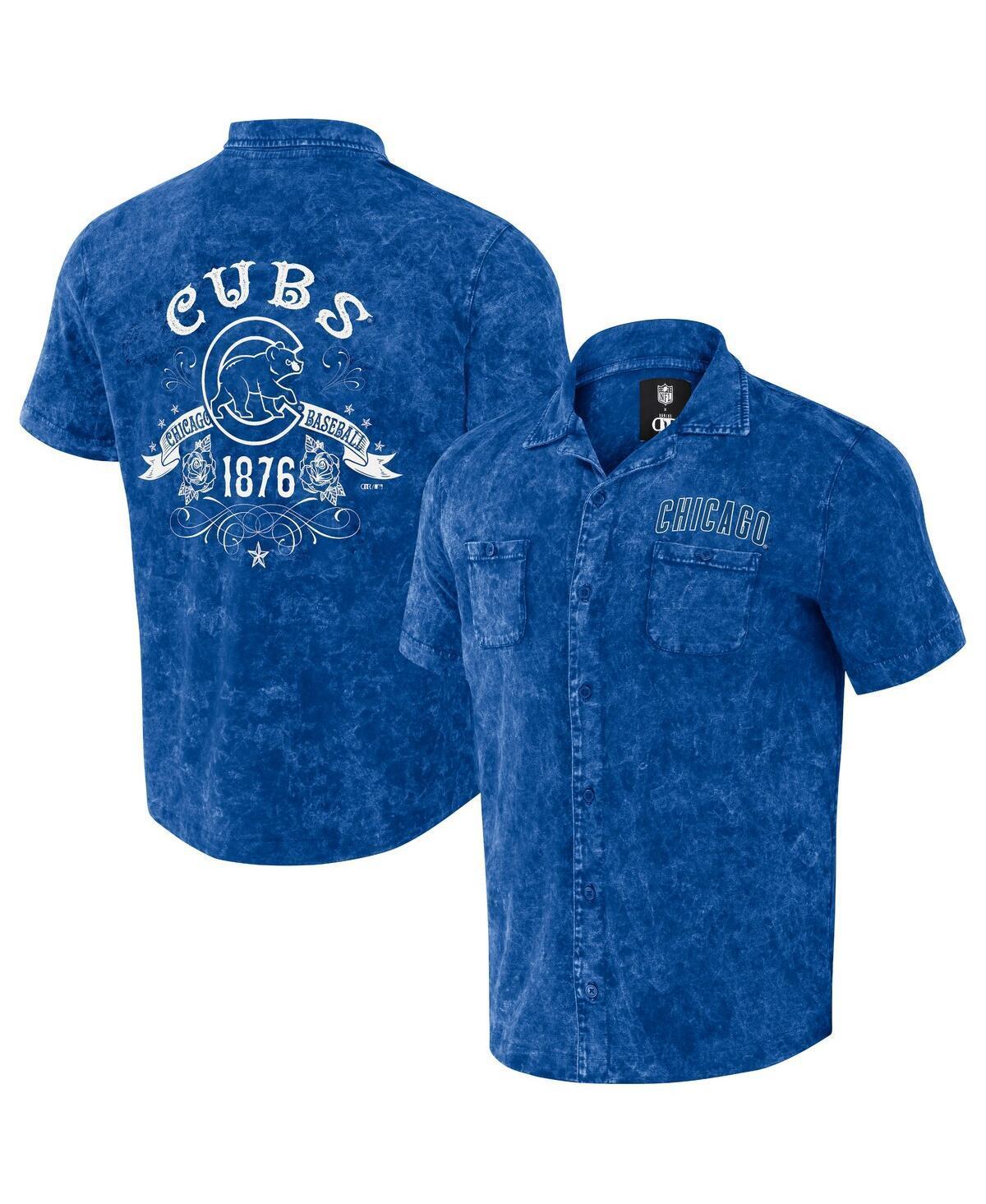 Men's Darius Rucker Collection by Fanatics  Royal Chicago Cubs Denim Team Color Button-Up Shirt, Size: Small, Blue Product Image