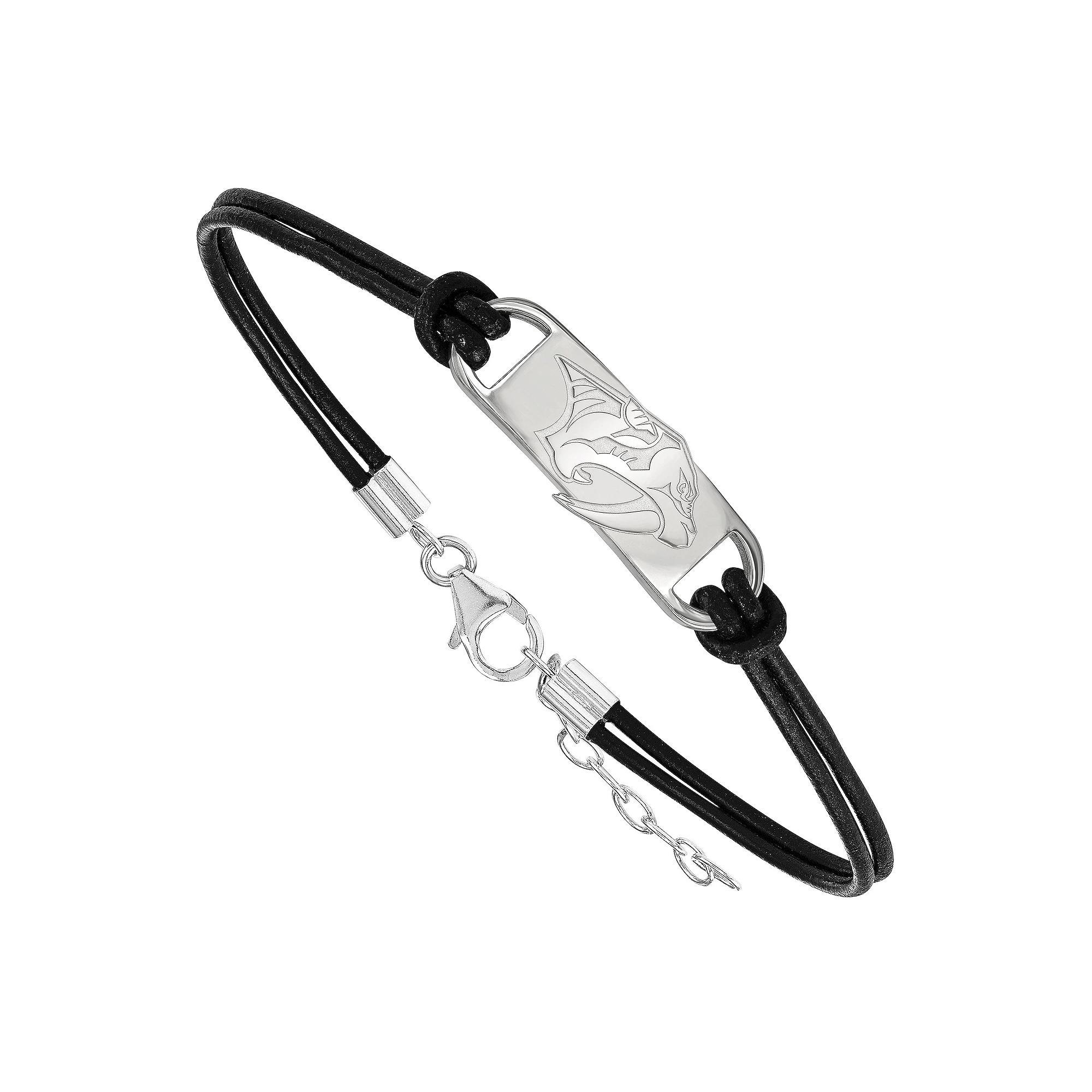 LogoArt Nashville Predators Sterling Silver Leather Bracelet, Women's, Size: 7" Product Image
