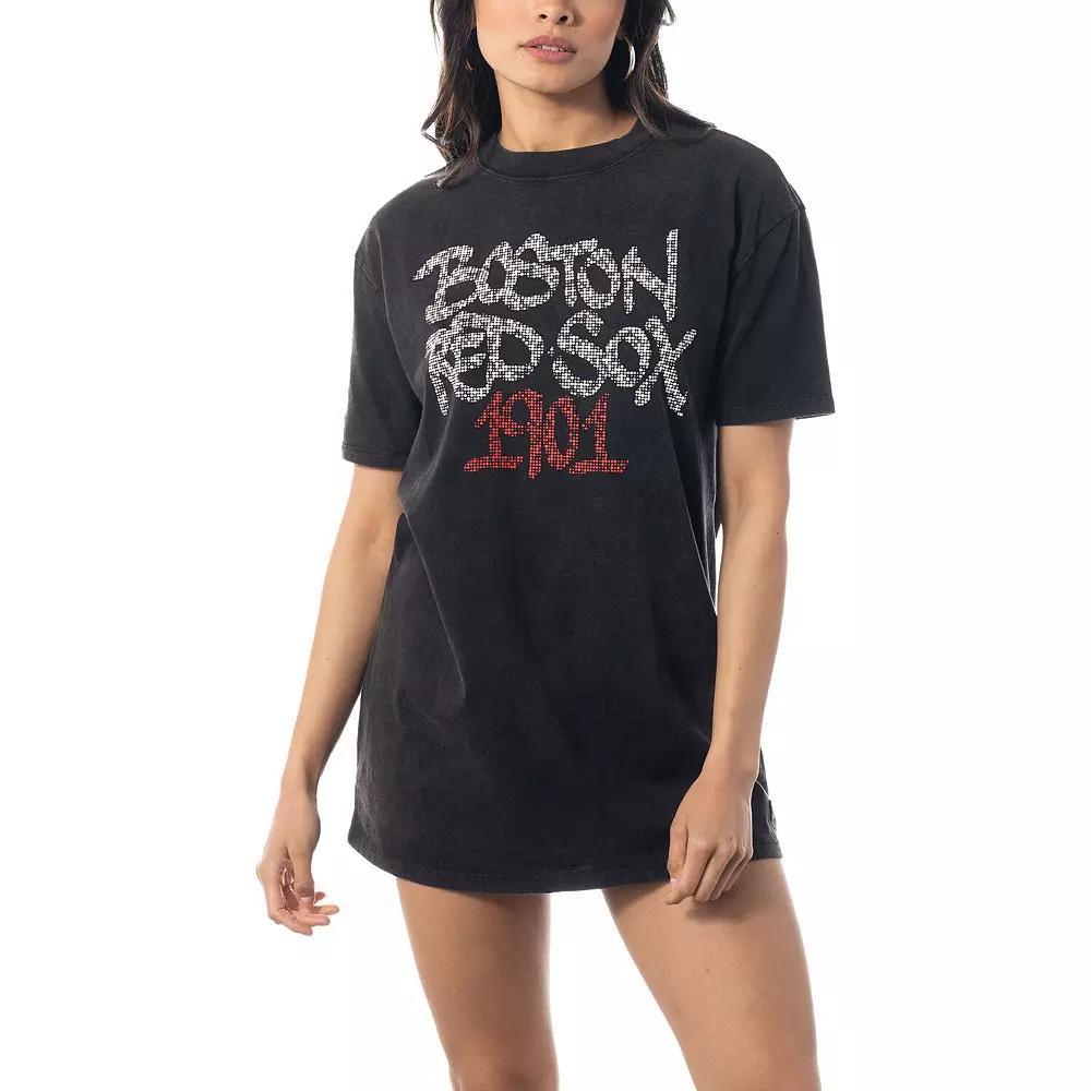 Women's The Wild Collective Black Boston Red Sox T-Shirt Dress, Size: Large Product Image
