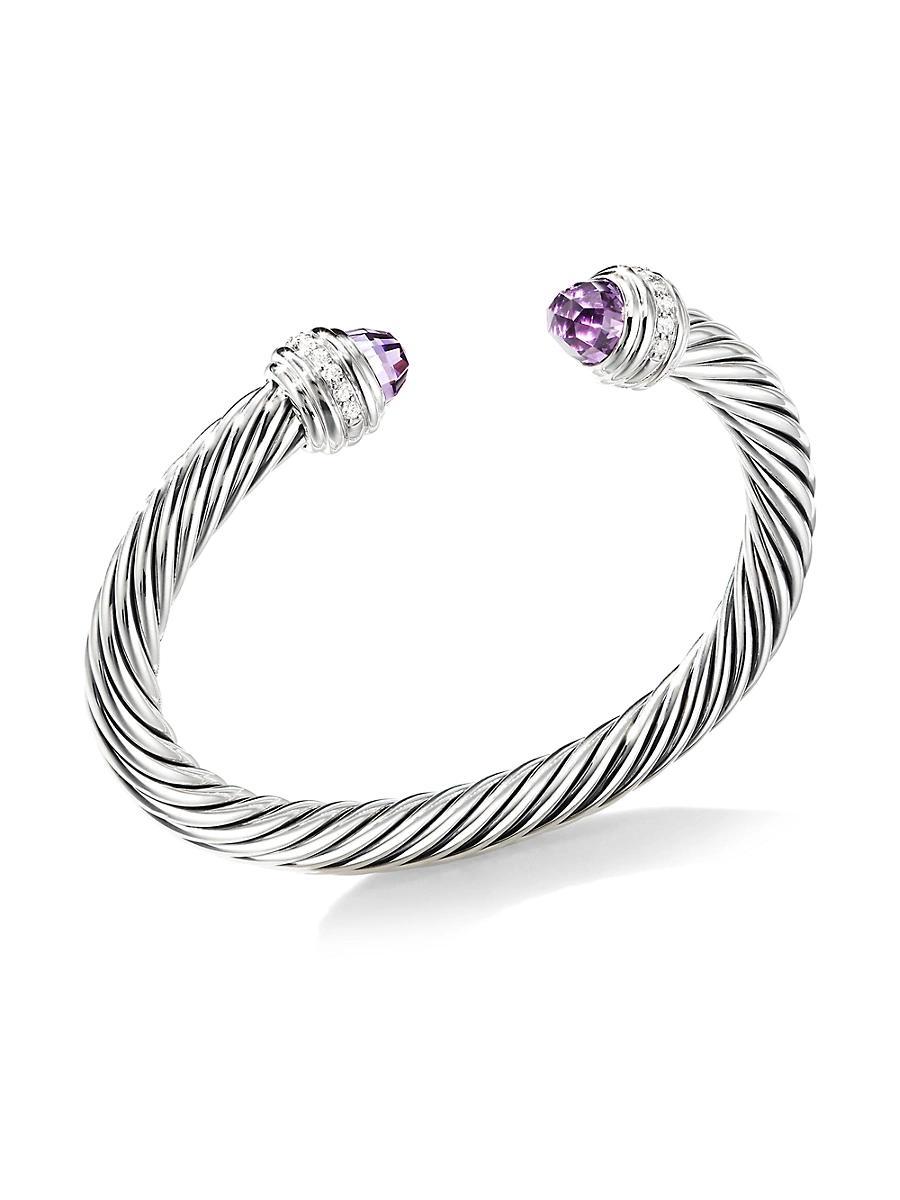 Womens Classic Cable Bracelet in Sterling Silver Product Image