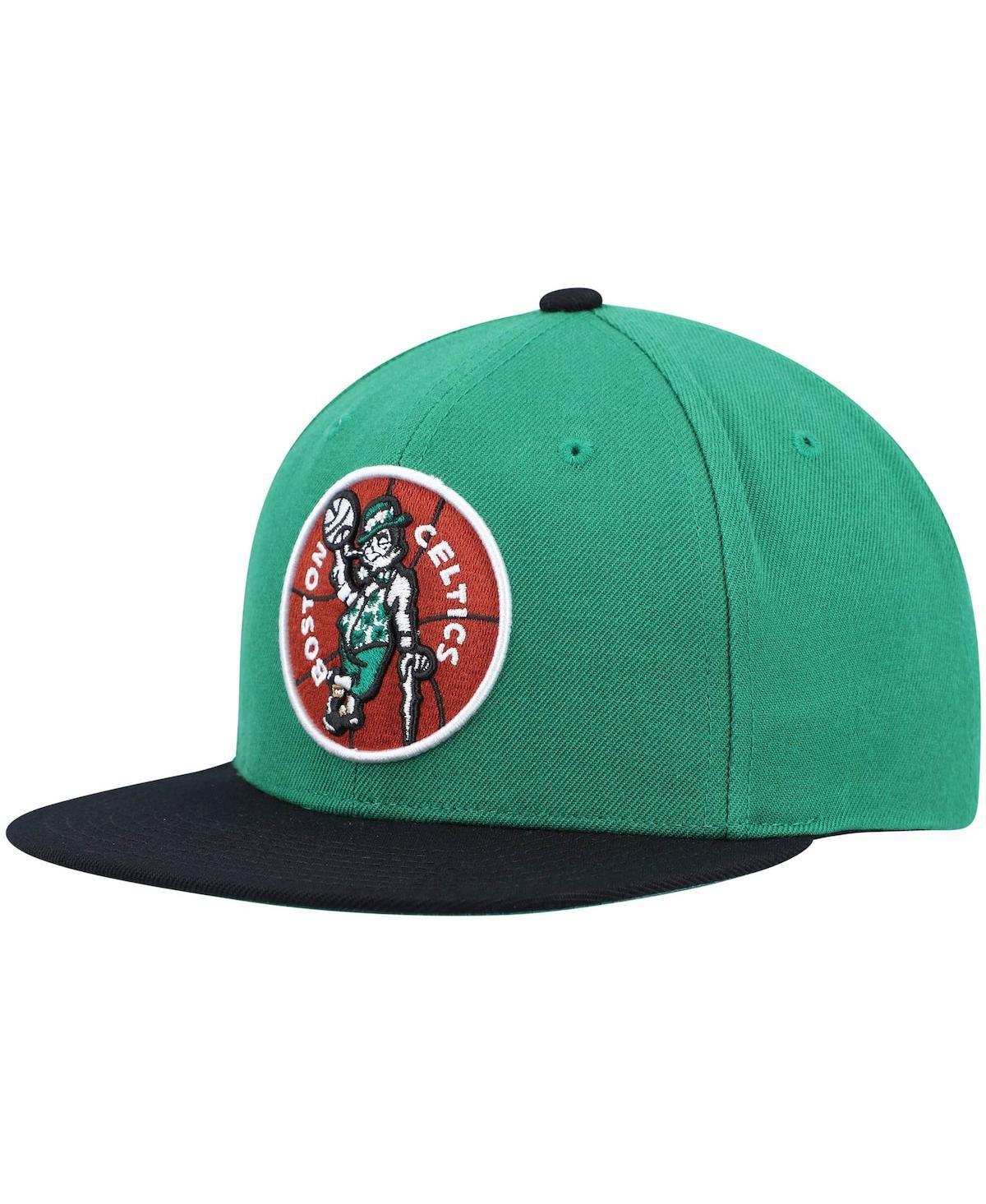 Men's Mitchell & Ness Kelly Green/Black Boston Celtics Hardwood Classics Team Two-Tone 2.0 Snapback Hat Product Image