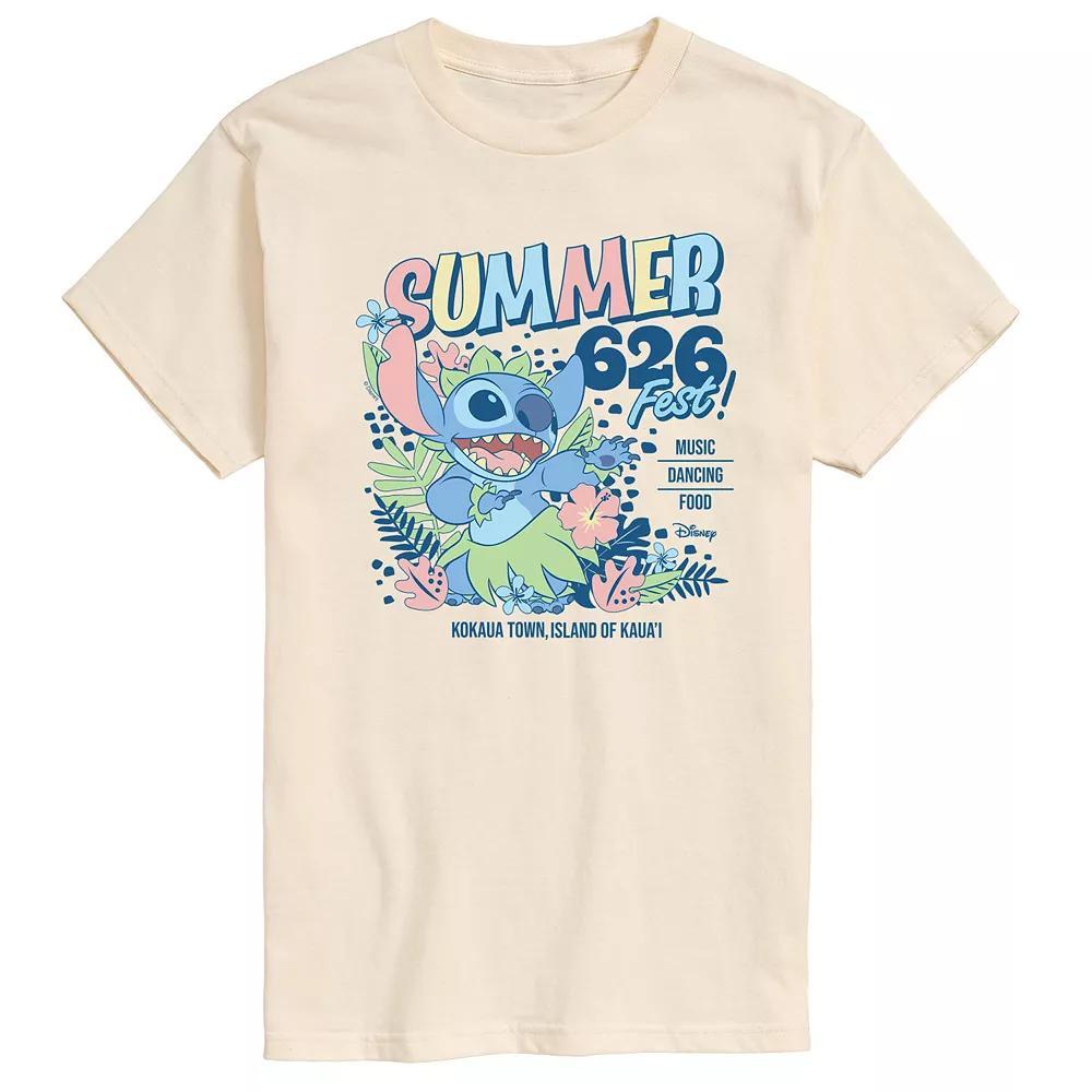 Disney's Lilo & Stitch Men's Summer 626 Fest Graphic Tee, Size: Small, Ivory Product Image