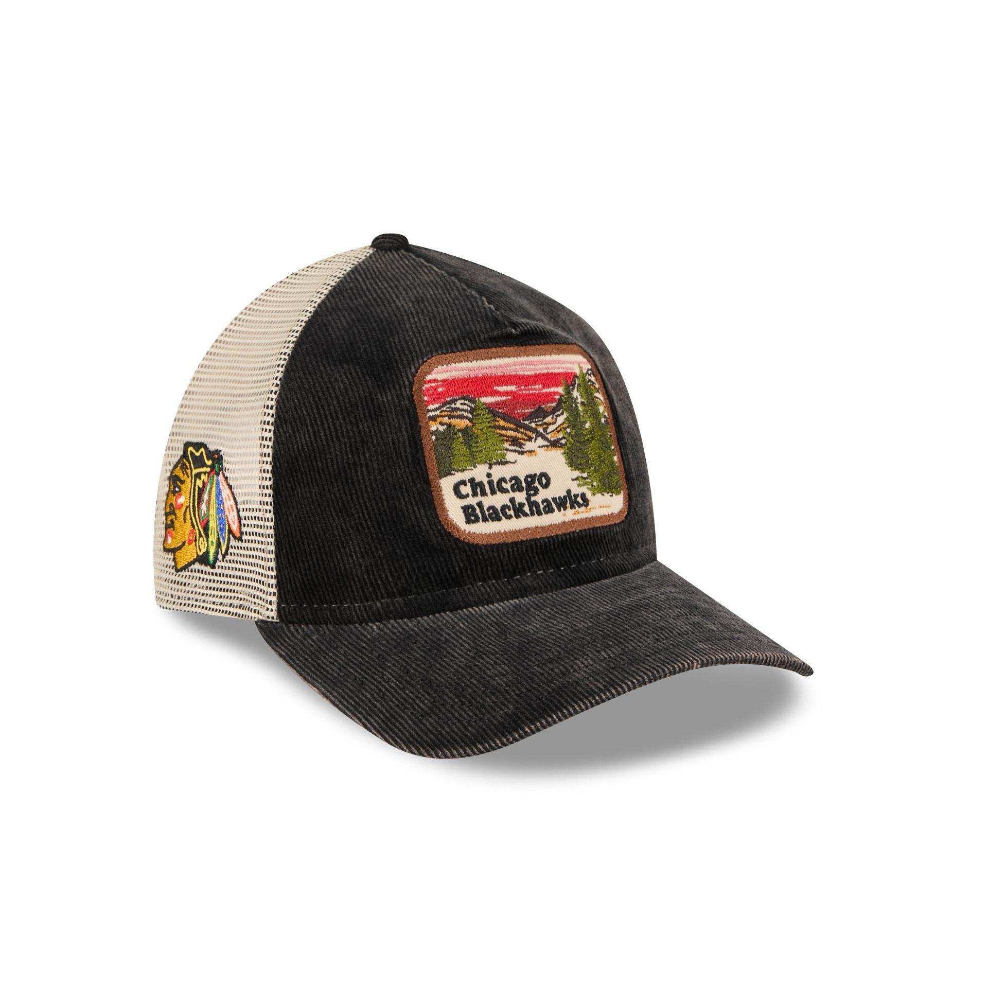 Chicago Blackhawks Vintage Landscape 9TWENTY A-Frame Trucker Hat Male Product Image