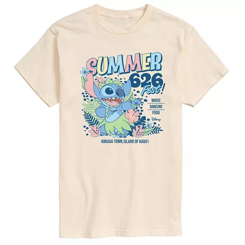 Disney's Lilo & Stitch Men's Summer 626 Fest Graphic Tee, Size: Small, Ivory Product Image