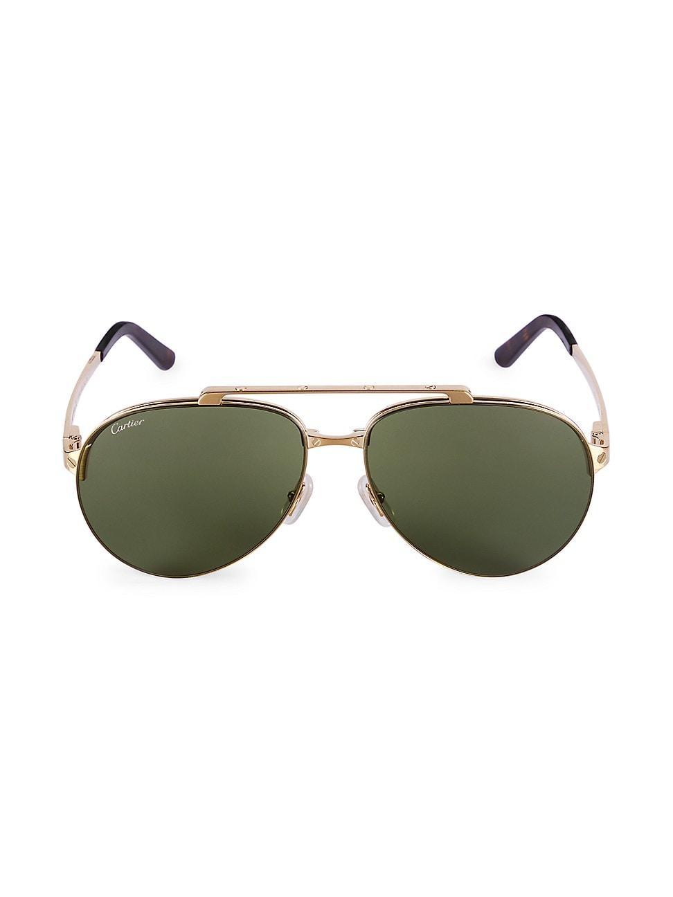 Mens Metal Double-Bridge Aviator Sunglasses Product Image