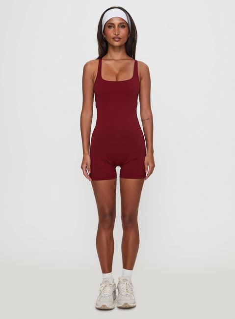 Run The Play Active Romper Red Product Image