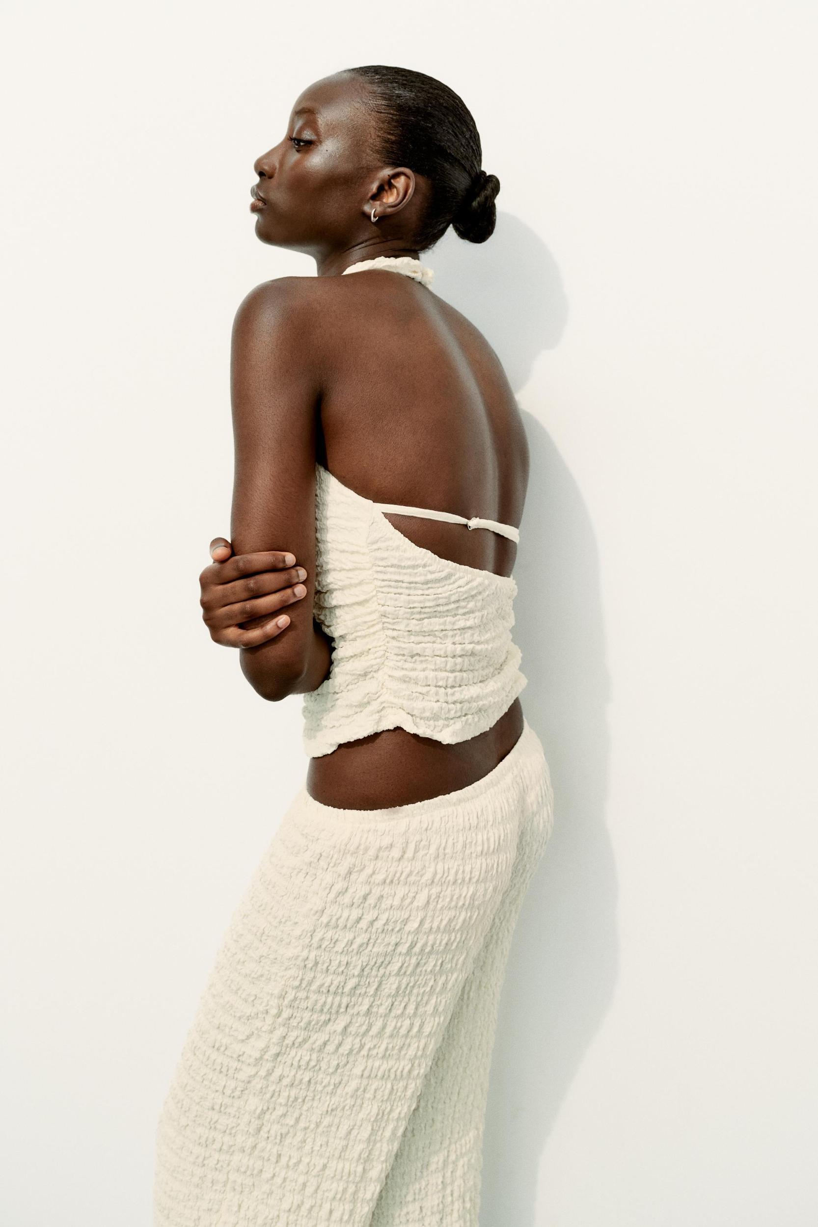 TEXTURED HALTER TOP Product Image