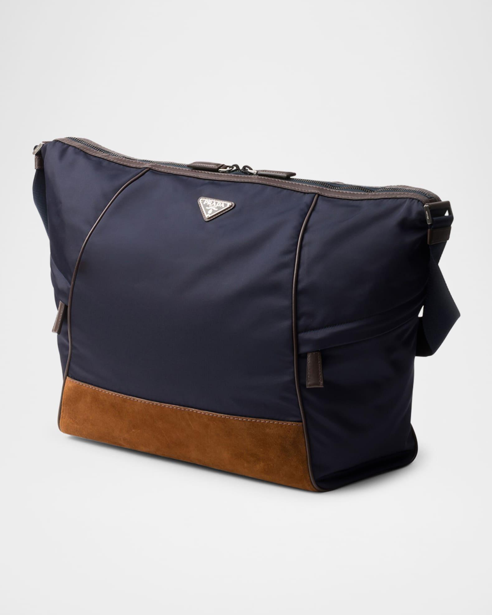 Men's Re-Nylon, Leather, and Suede Shoulder Bag Product Image