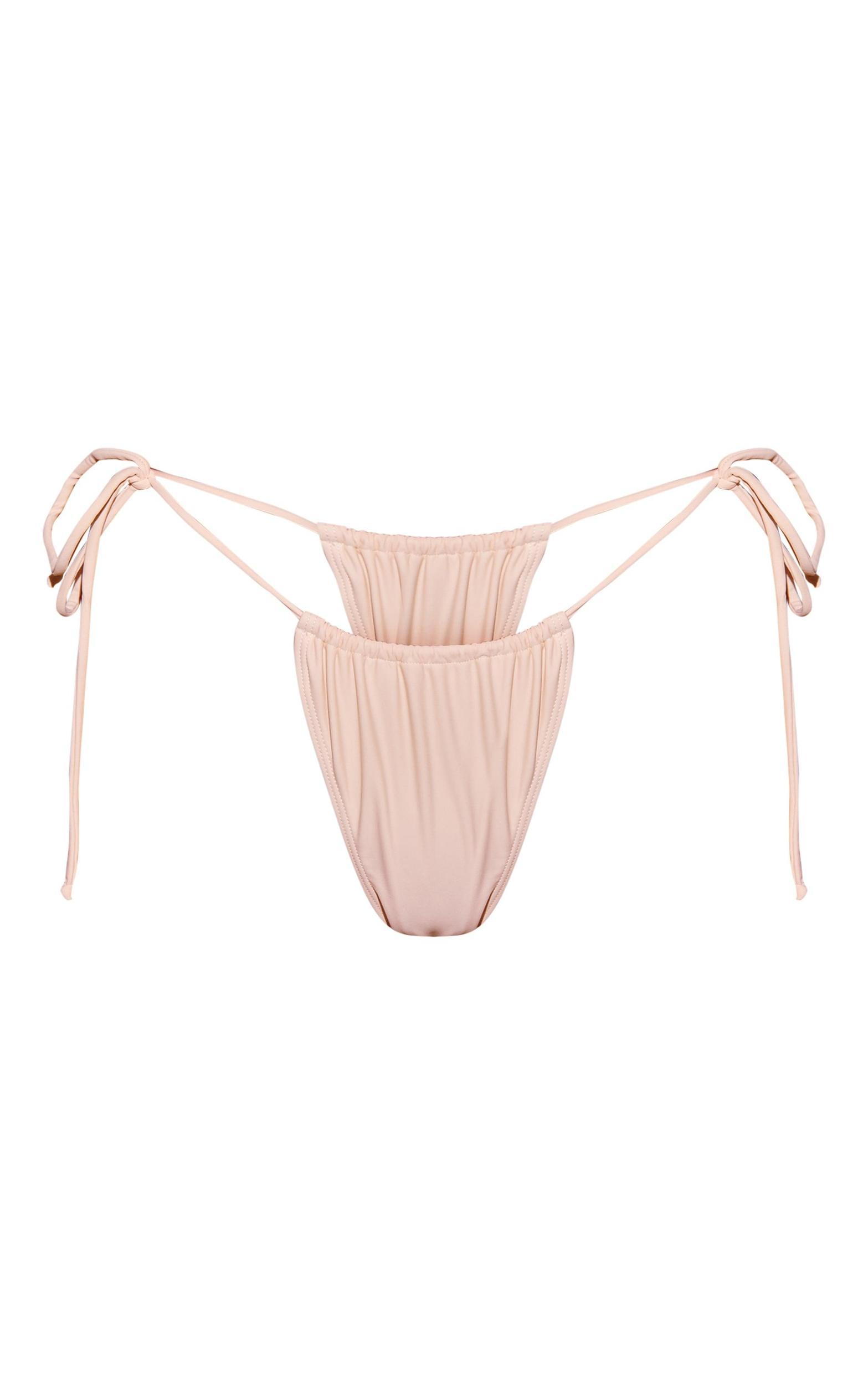 Cream Tie Side Detail Bikini Bottoms Product Image