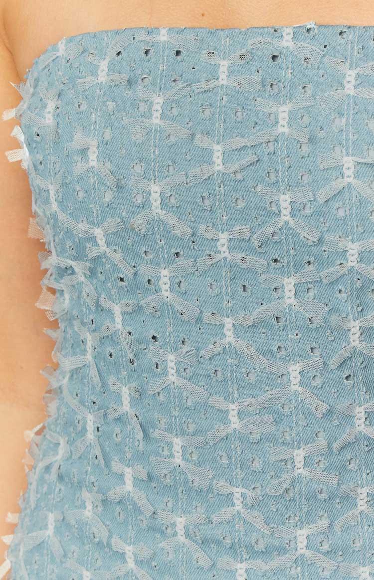 Turn It Up Denim Strapless Mini Dress Product Image