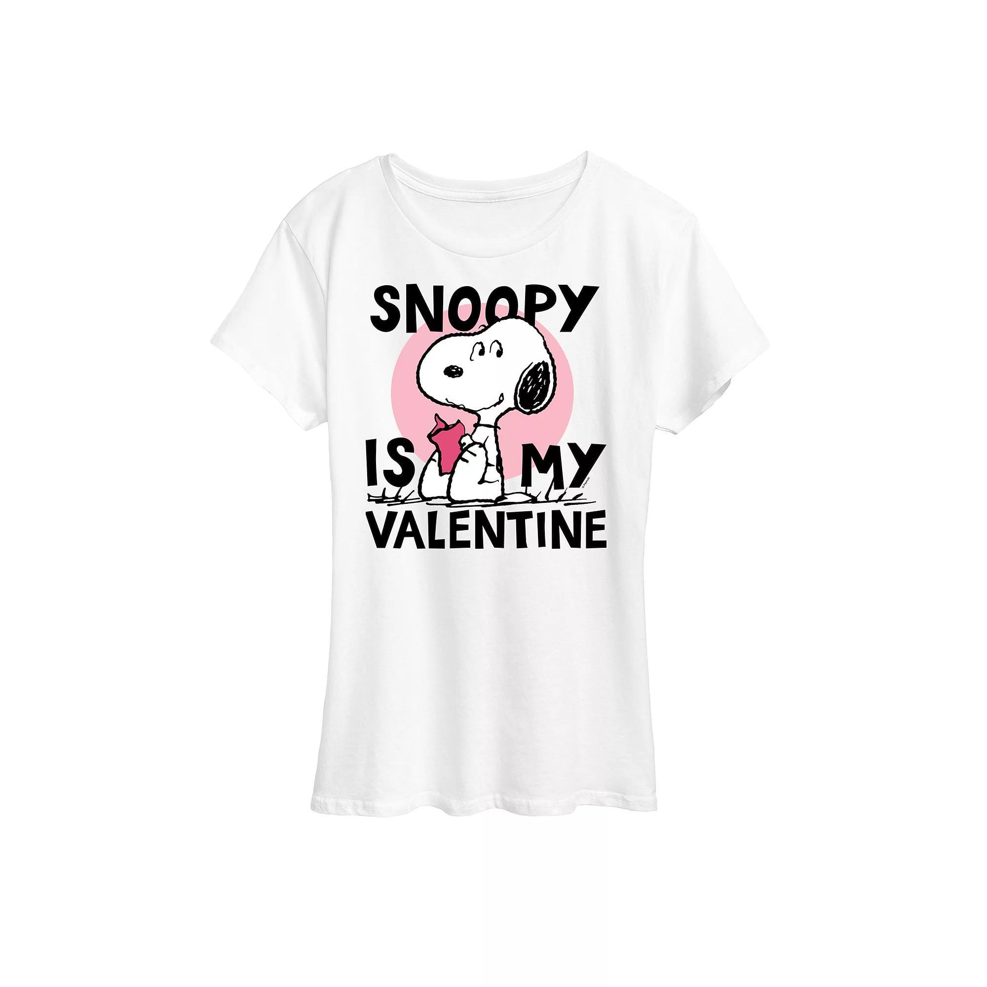 Womens Peanuts Snoopy Is My Valentine Graphic Tee Product Image