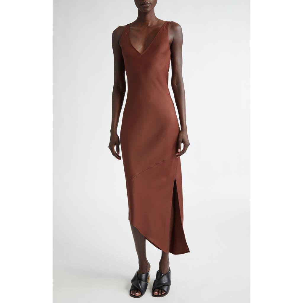 JW ANDERSON V Neck Sleeveless Midi Dress Brown Product Image