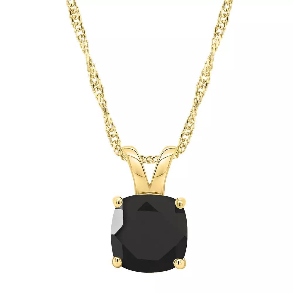 Alyson Layne 14k Gold Cushion Black Onyx Pendant Necklace, Women's, Size: 18" Product Image