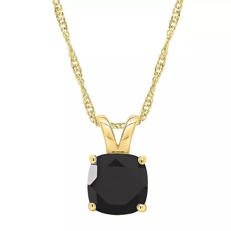 Alyson Layne 14k Gold Cushion Black Onyx Pendant Necklace, Women's, Size: 18" Product Image