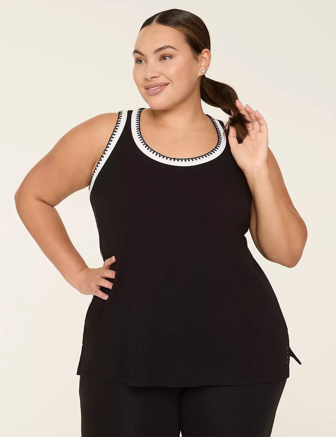 LIVI Ribbed Crochet-Detail Tank Product Image