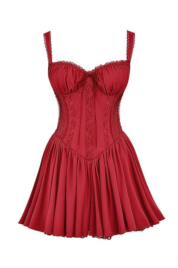 Pietra Cherry Corset Mini Dress Product Image