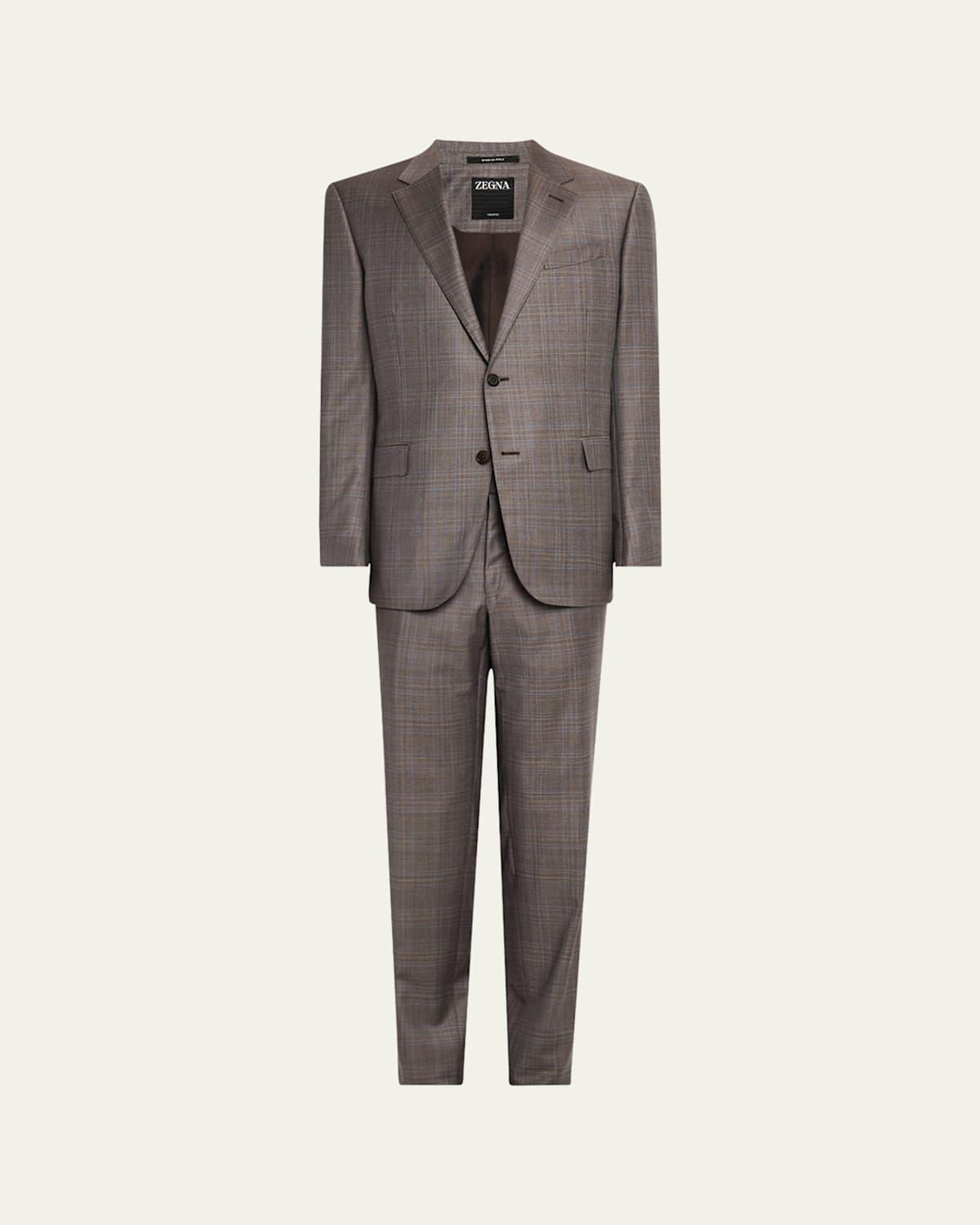 Mens Trofeo Melange Plaid Suit Product Image