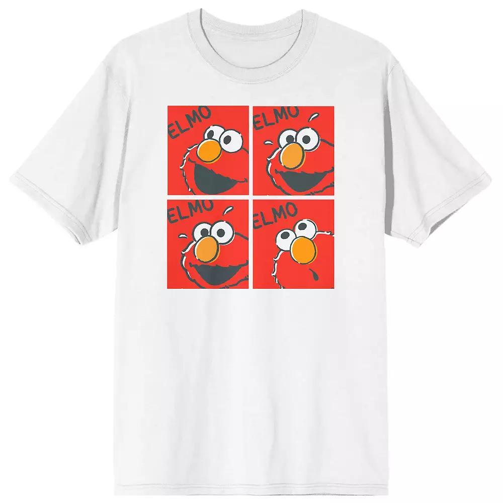 Men's Sesame Street Elmo On 4 Tee, Size: Small, White Product Image
