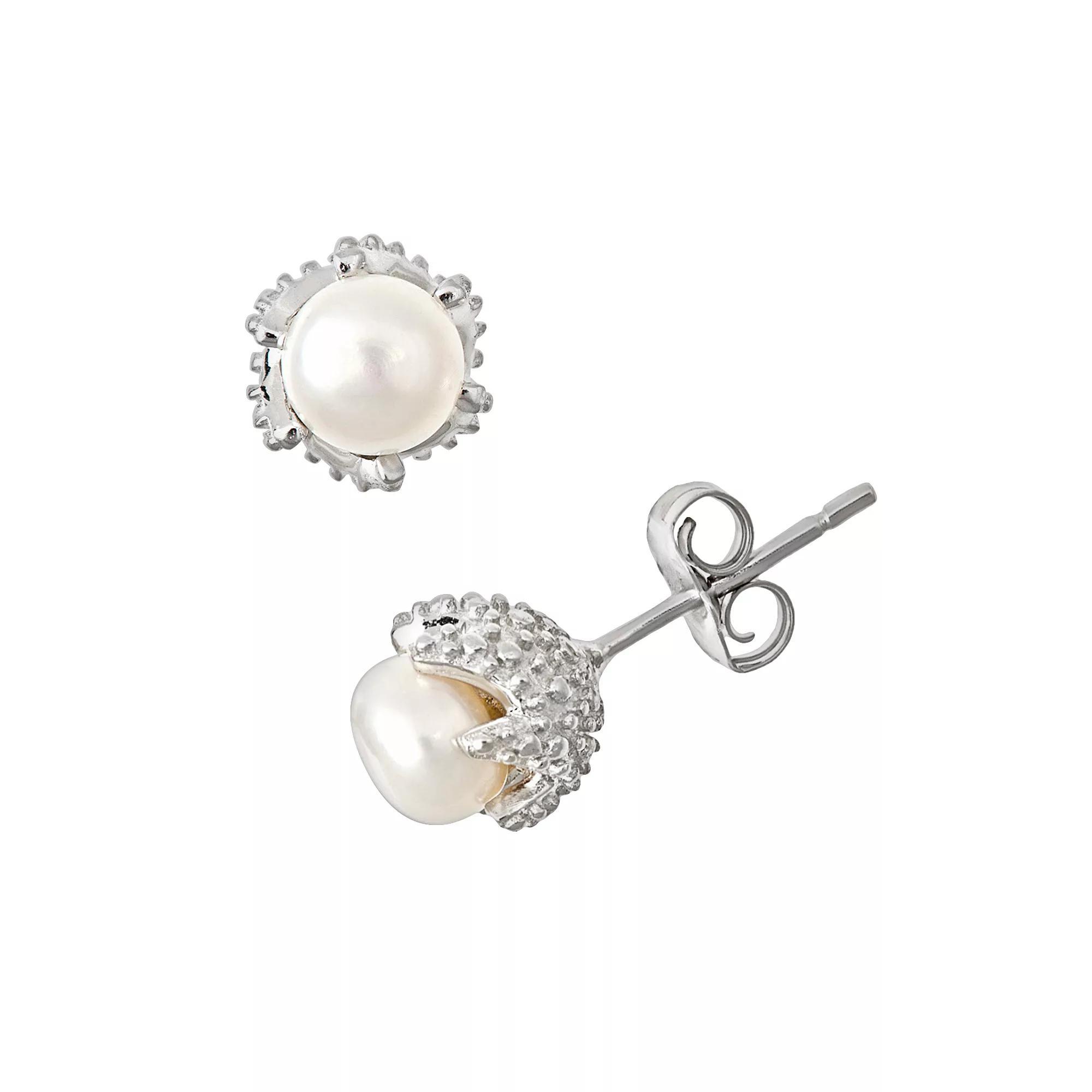 Celebration Gems Sterling Silver Freshwater Cultured Pearl Stud Earrings, Women's Product Image