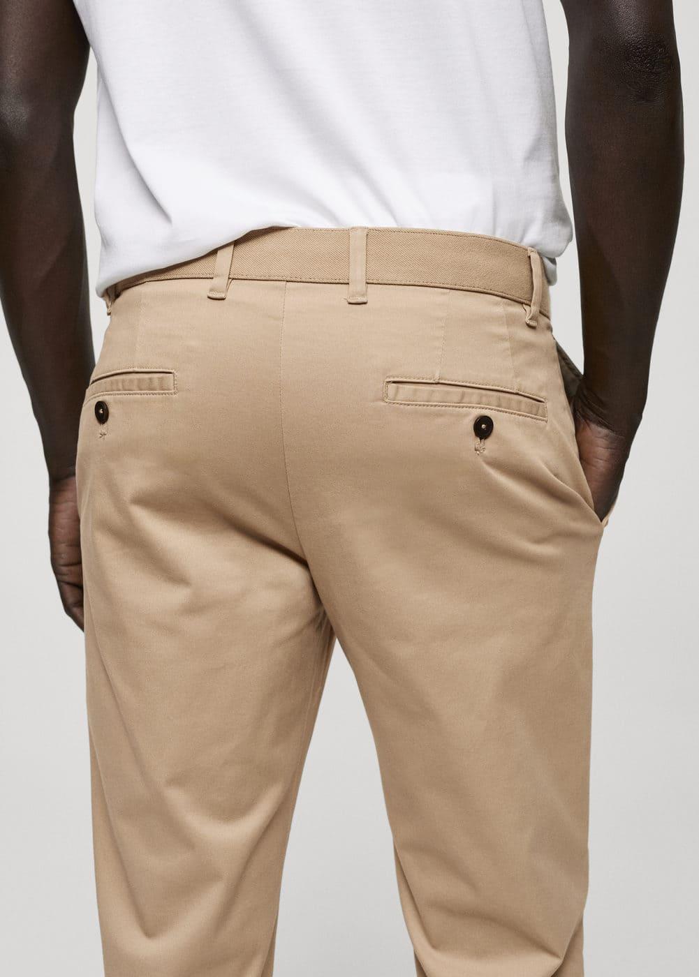 Mango Mens Cotton Tapered Crop Pants Product Image