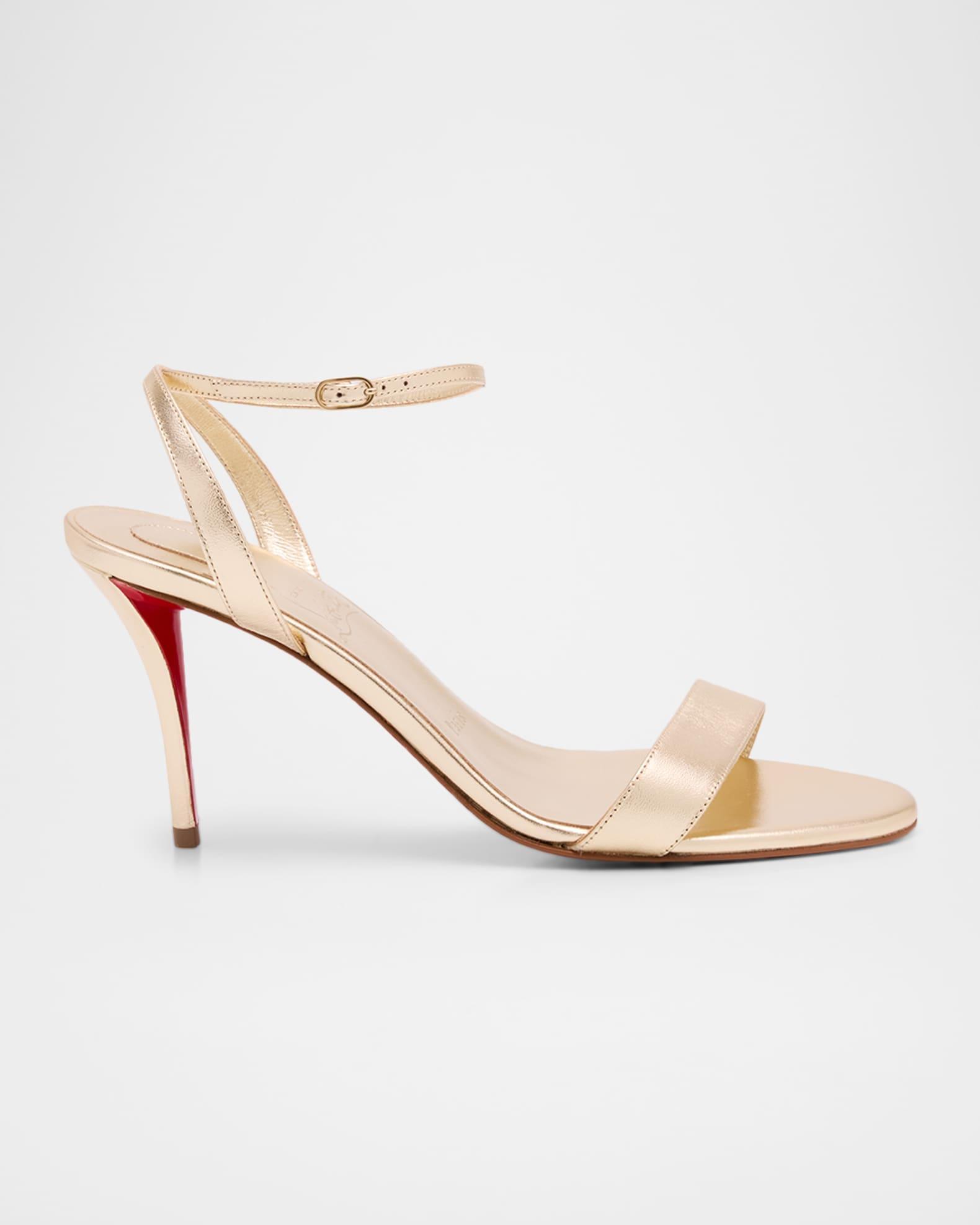 Miss Z Metallic Leather Red Sole Sandals Product Image