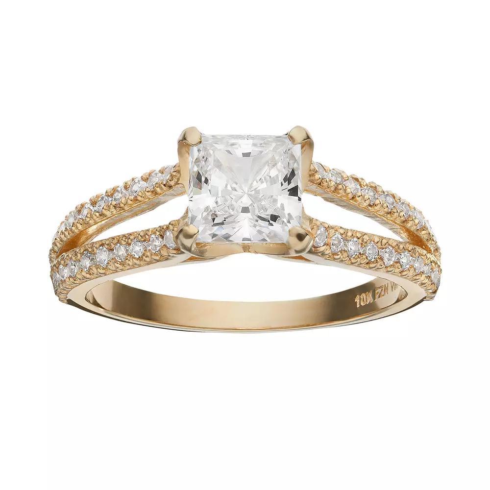 Cubic Zirconia 10k Gold Ring, Women's, Size: 7, White Product Image