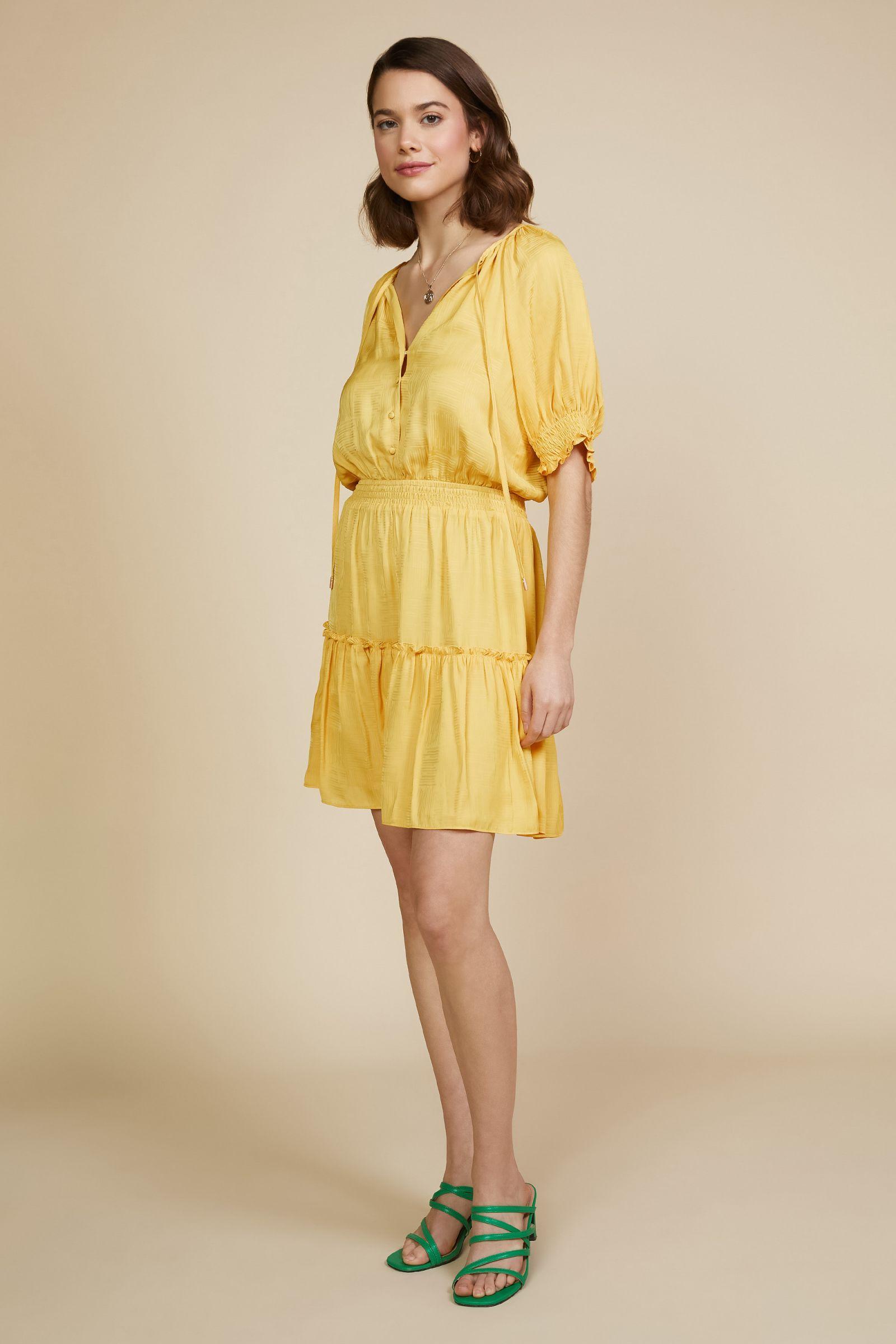 Solid Tiered Above Knee Dress Product Image