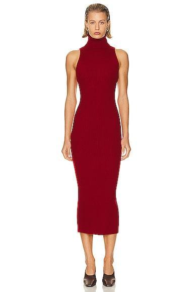 Rib Sleeveless Turtleneck Sweater Dress Enza Costa Product Image