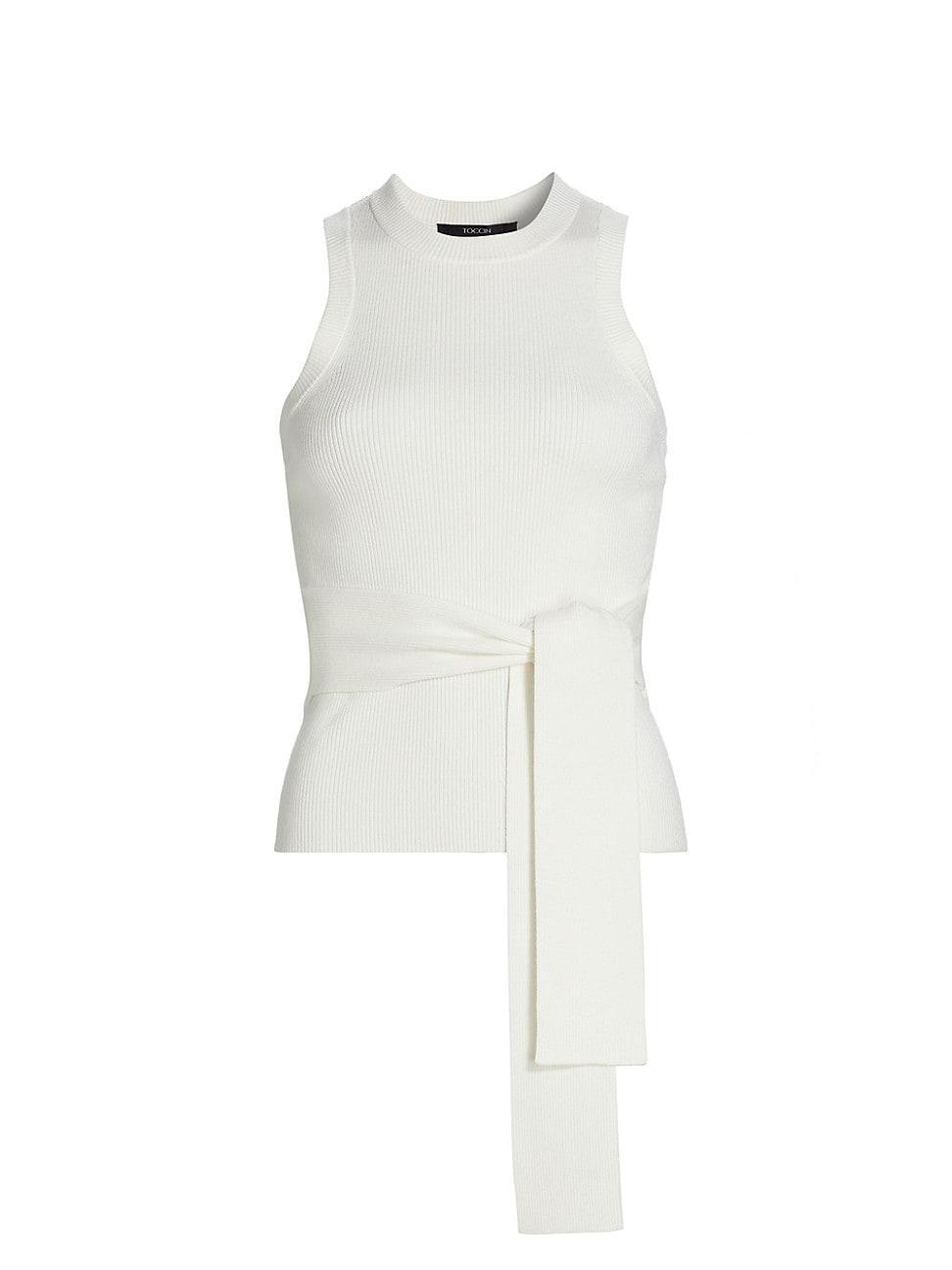 Womens Rib-Knit Sleeveless Top Product Image