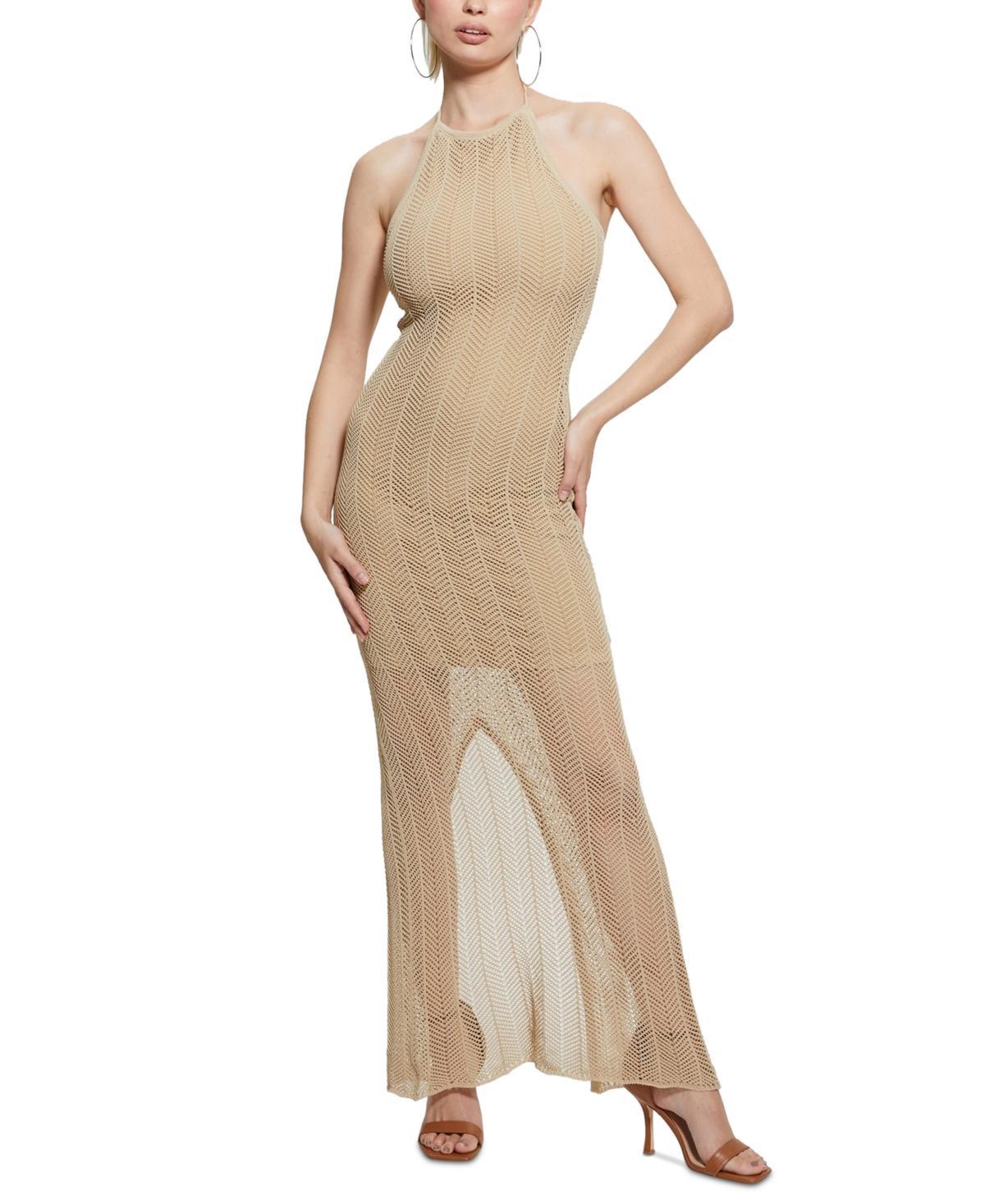 Guess Womens Sophie Halter Maxi Sweater Dress Product Image