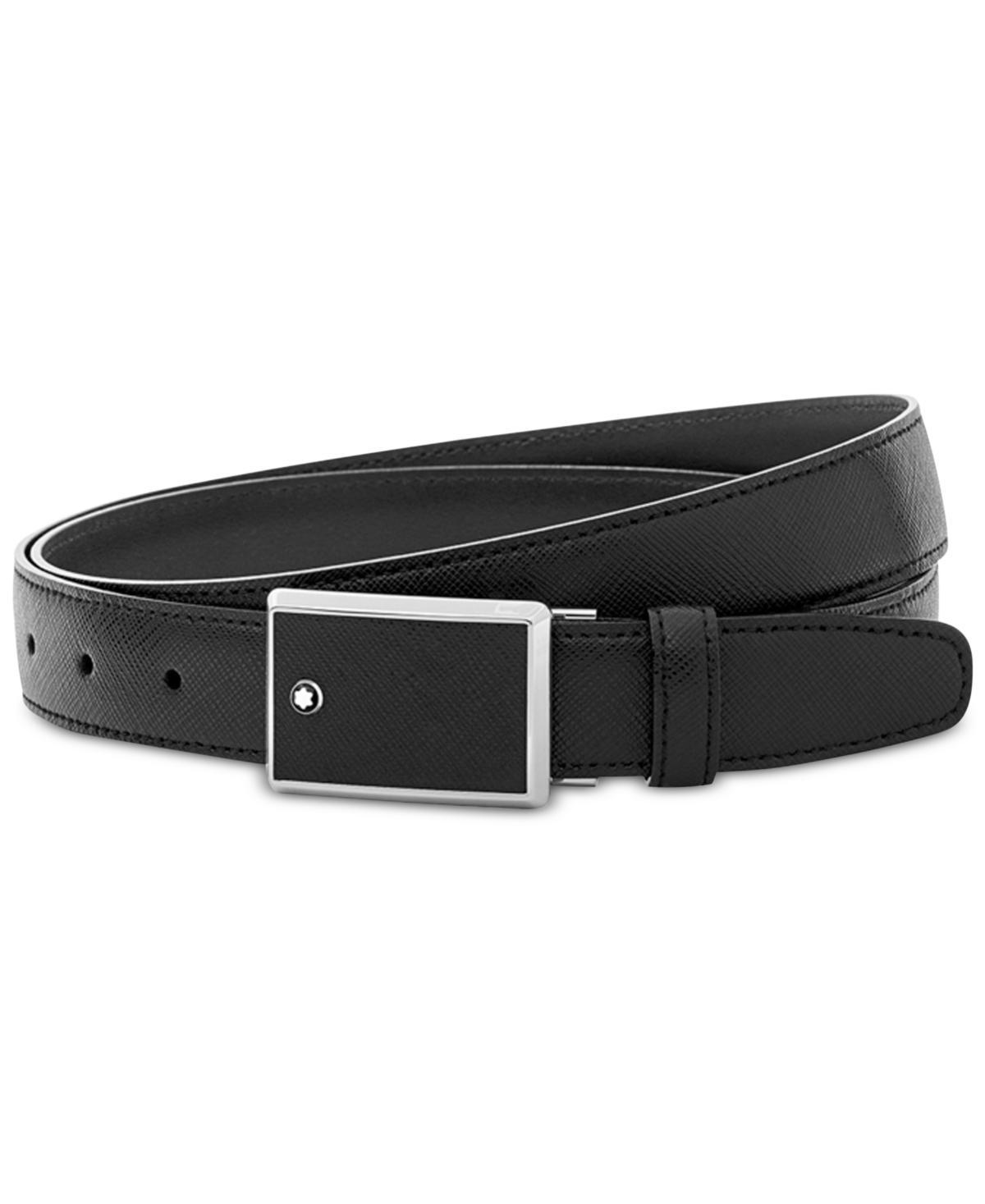 Mens Rectangle-Buckle Leather Belt Product Image