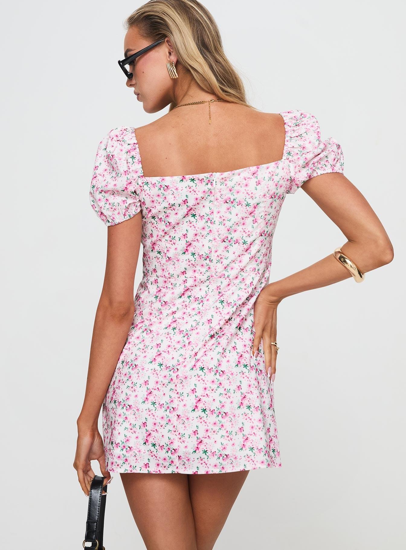 Hollen Mini Dress White Floral Product Image