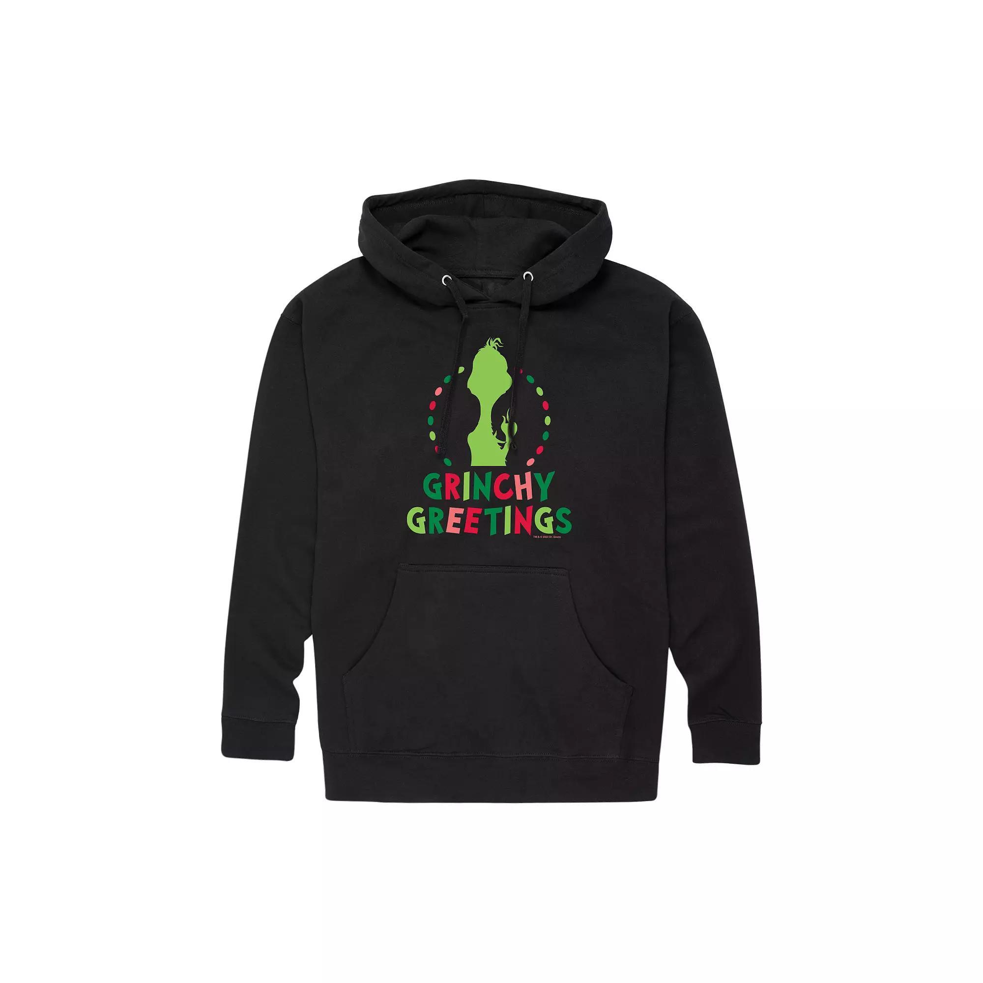 Mens Dr. Seuss Grinchy Greetings Graphic Hoodie Product Image