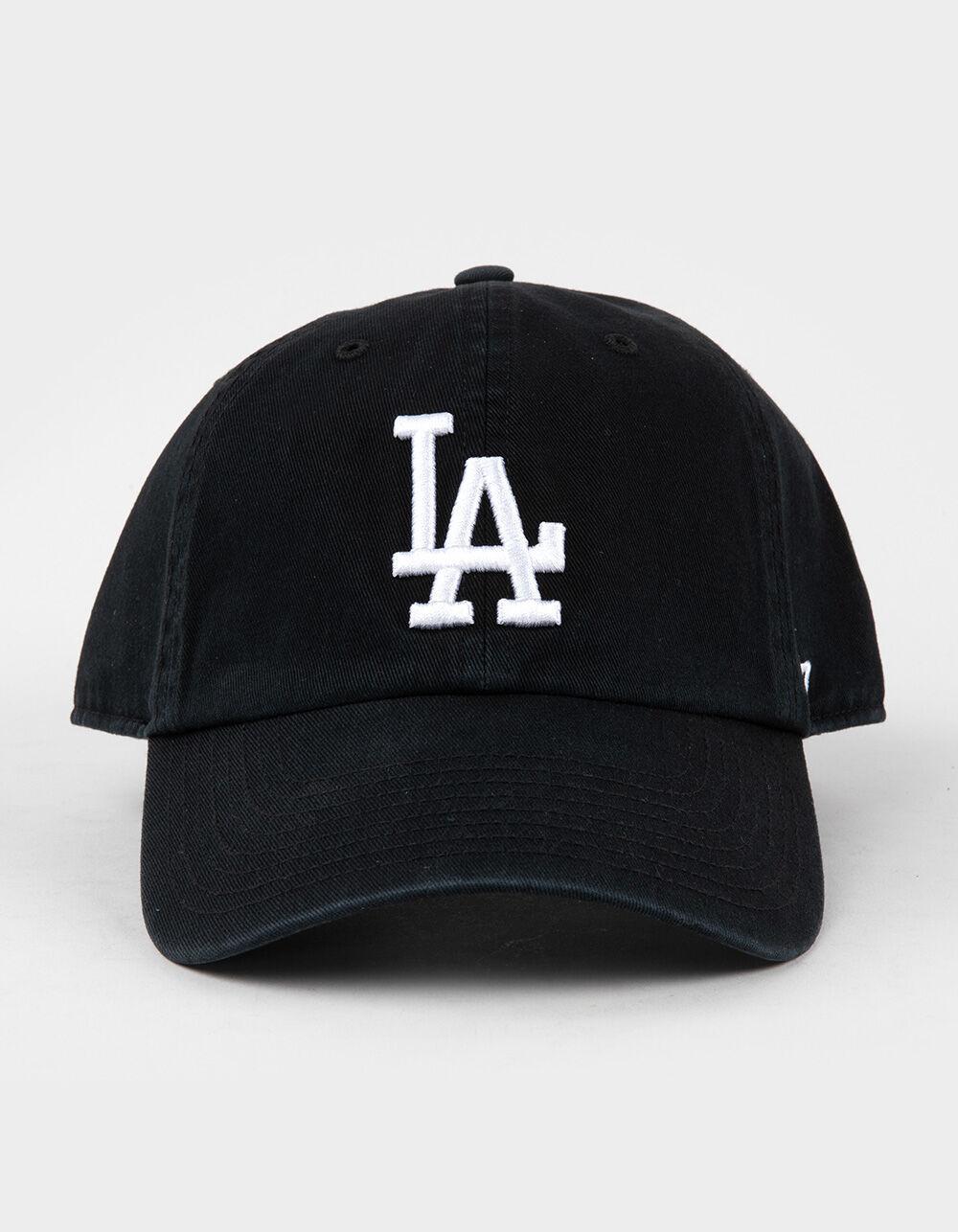 47 BRAND Los Angeles Dodgers '47 Clean Up Strapback Hat - BLK/WHT Product Image