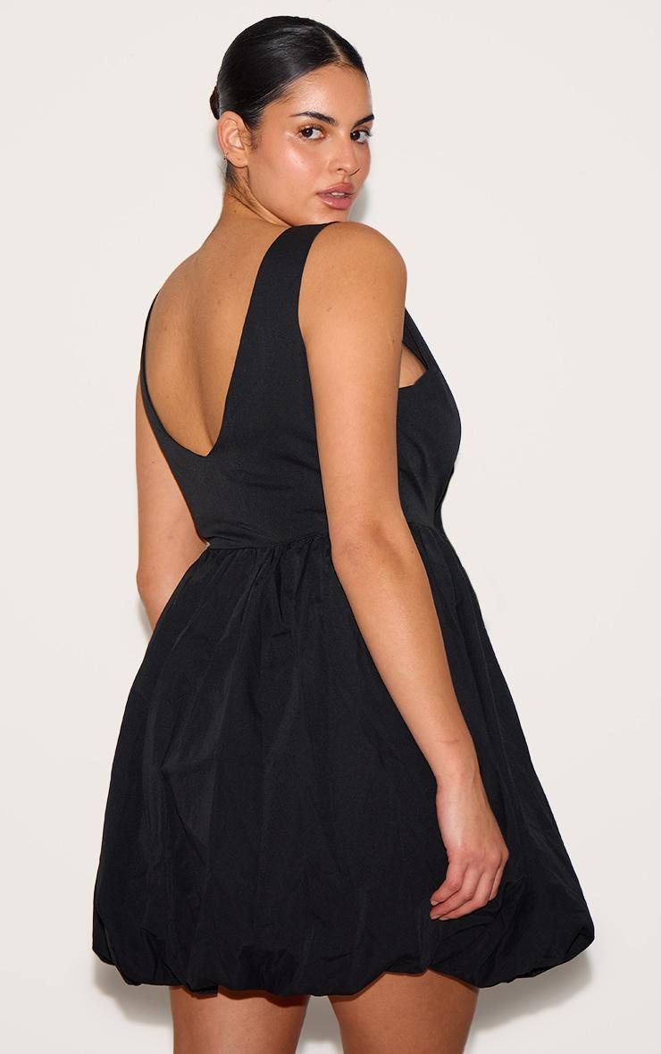 Plus Black Puffball Mini Dress Product Image