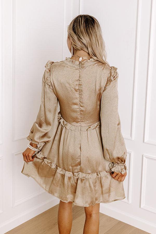 Wishing For Wine Dress In Gold Product Image