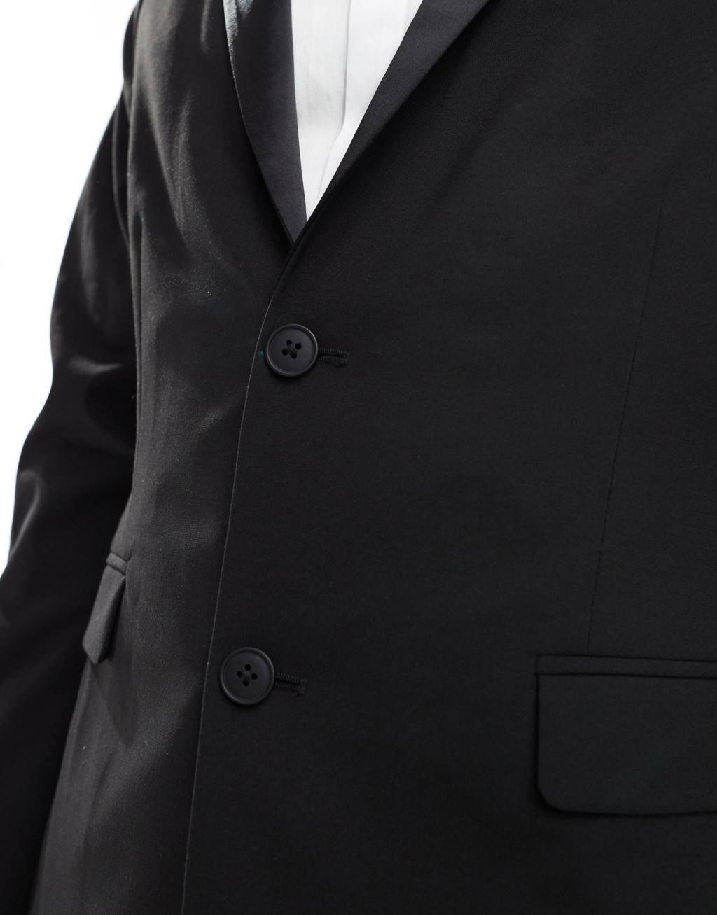 ASOS DESIGN oversized blazer with cinch detail in black Product Image