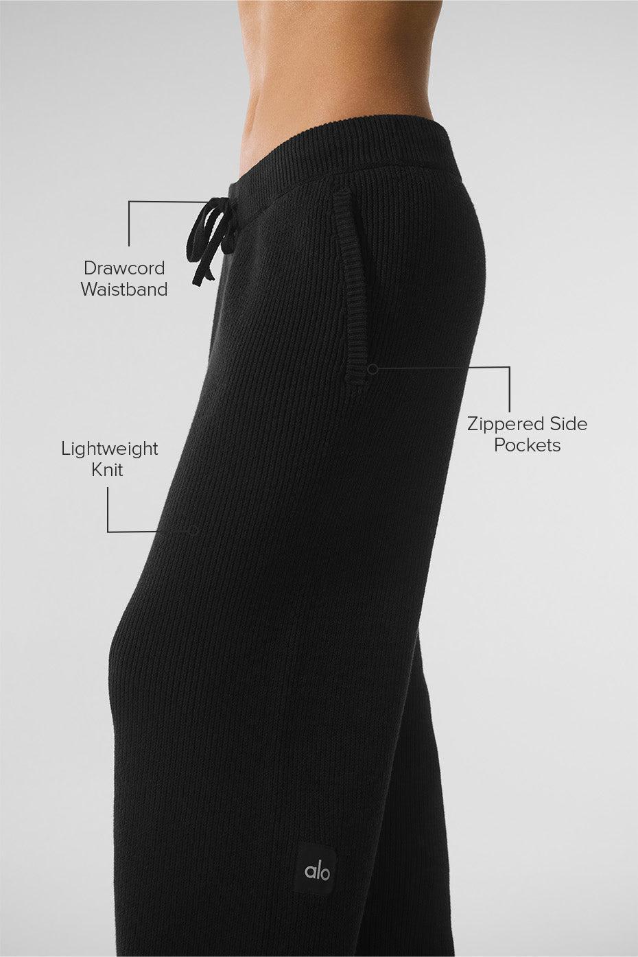 Domain Rib Knit Sweatpant - Black Female Product Image