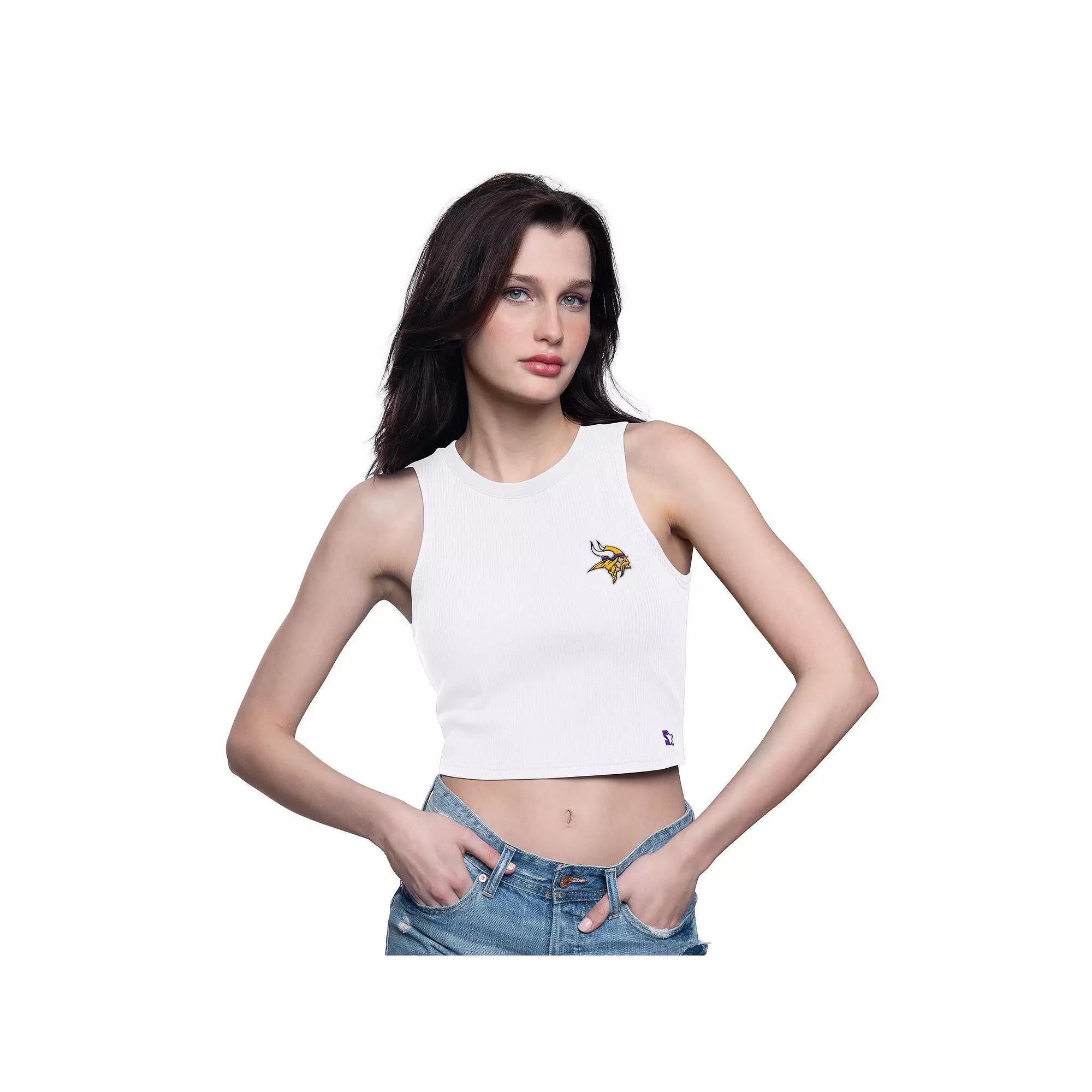 Womens Starter Cream San Diego Padres Vintage Logo Show Up Cropped Tank Top Product Image
